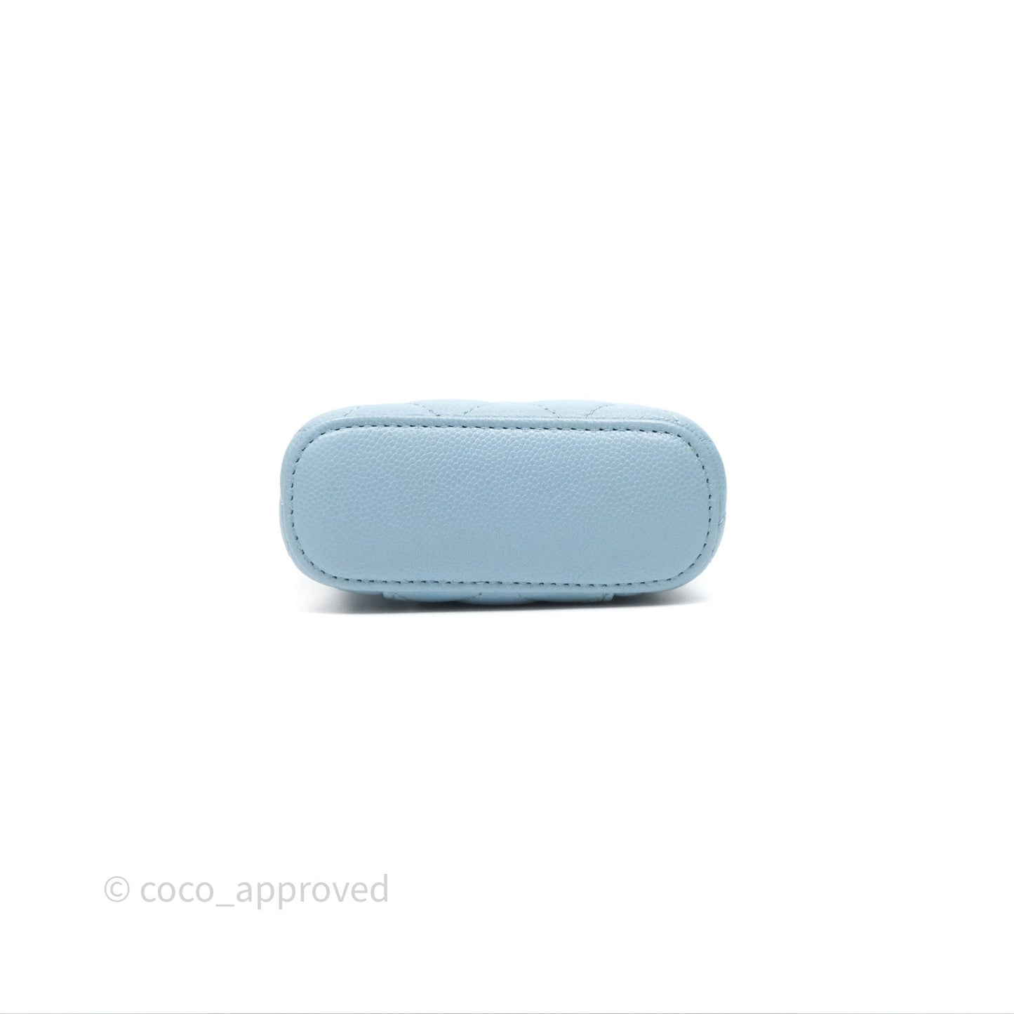 Chanel Classic Mini Vanity With Chain Light Blue Caviar Gold Hardware
