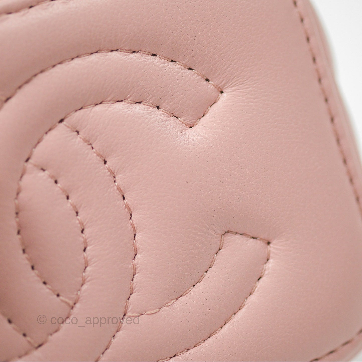 Chanel Mini Vanity With Chain Adjustable Camellia Light Pink Lambskin Aged Gold Hardware