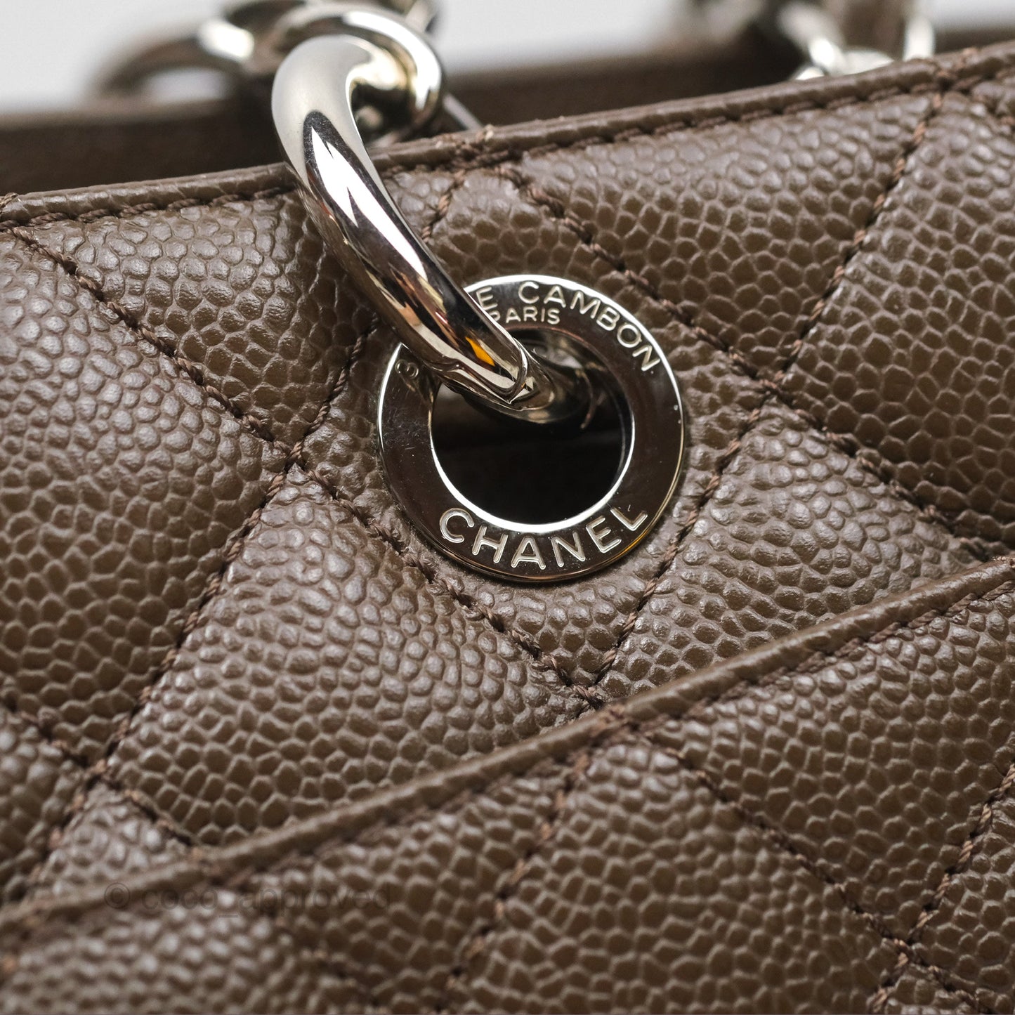 Chanel GST Chocolate Brown Caviar Silver Hardware