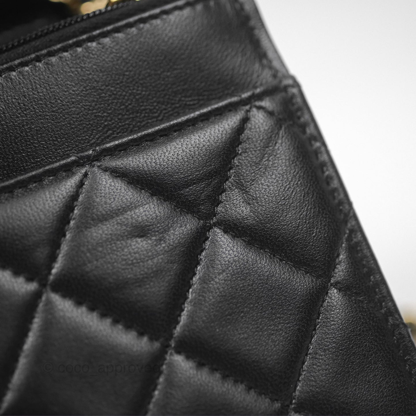 Chanel Quilted Classic WOC Black Lambskin Gold Hardware
