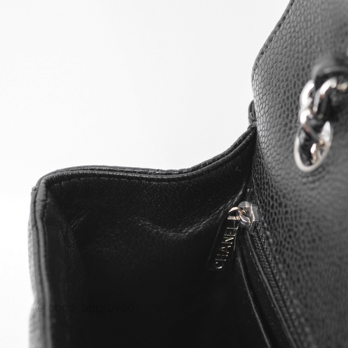 Chanel Maxi Single Flap Quilted Black Caviar Silver Hardware