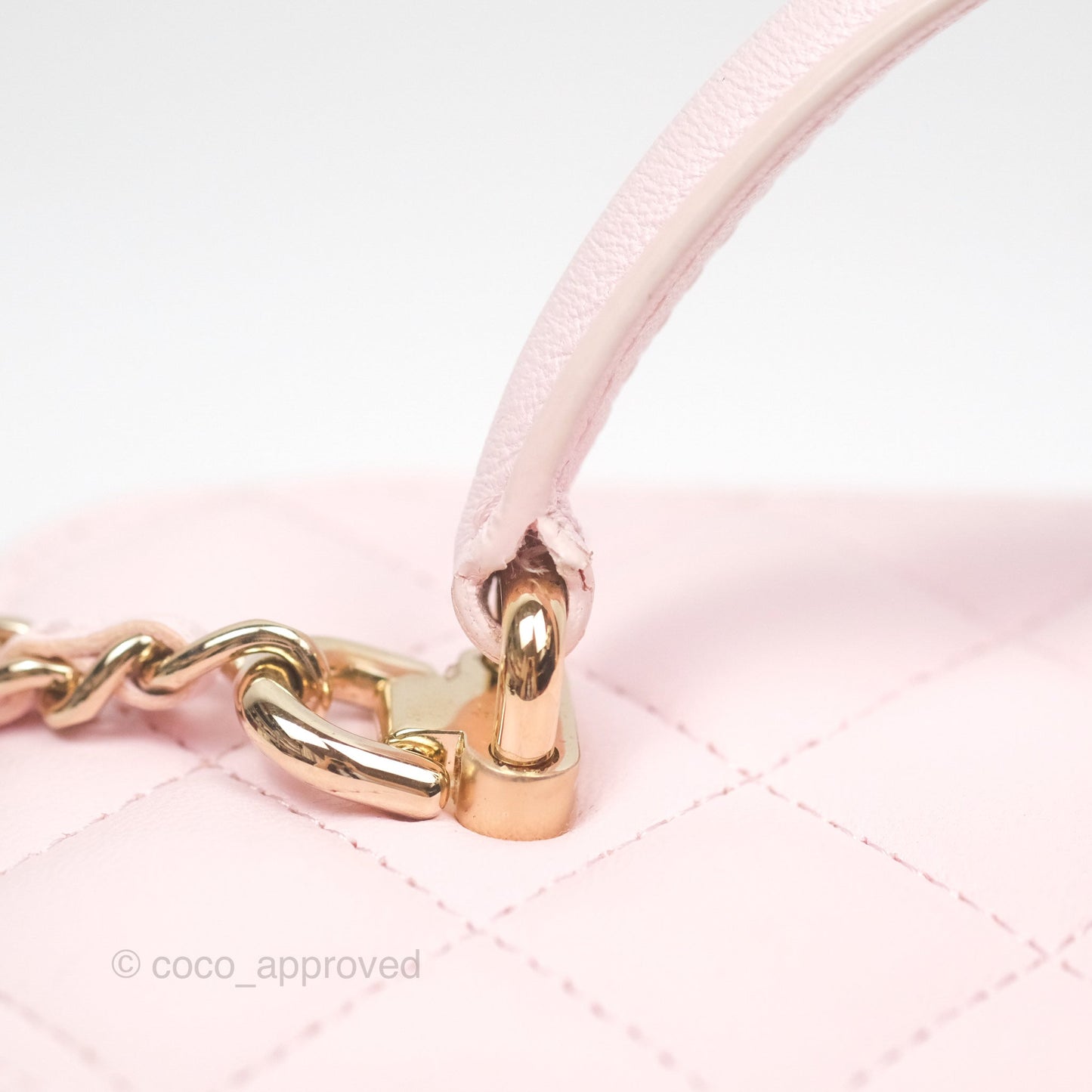 Chanel Vanity Rectangular Top Handle Light Pink Lambskin Gold Hardware
