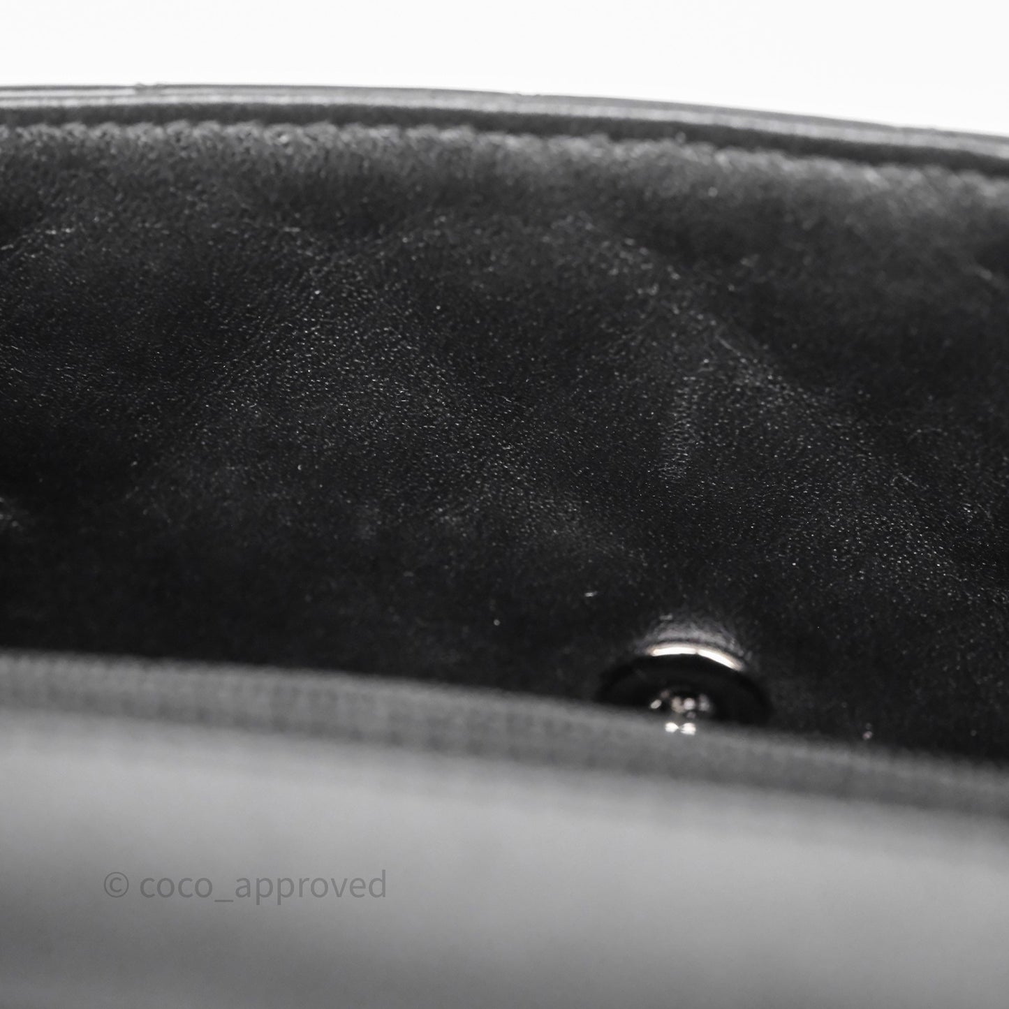 Chanel Quilted Mini Rectangular Flap Black Patent Silver Hardware