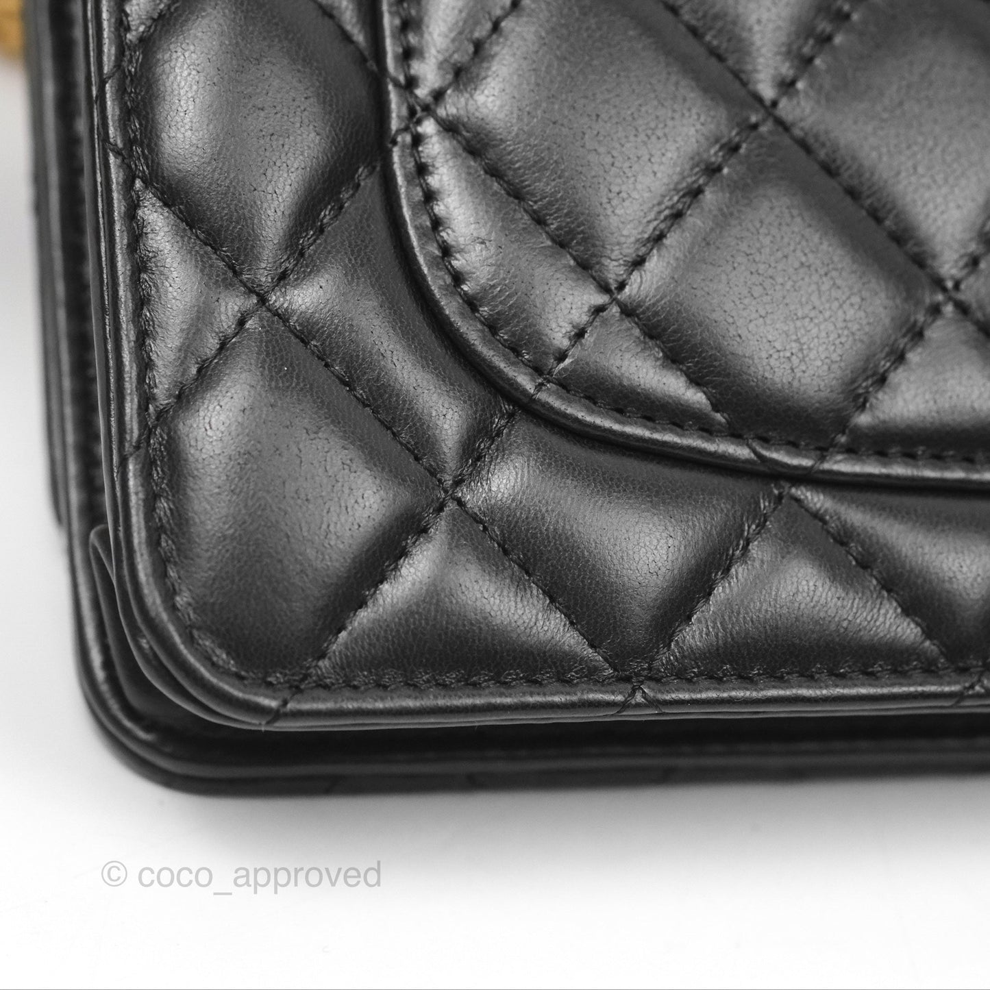 Chanel All Slide Wallet on Chain WOC Adjustable Chain Quilted Black Lambskin 22K