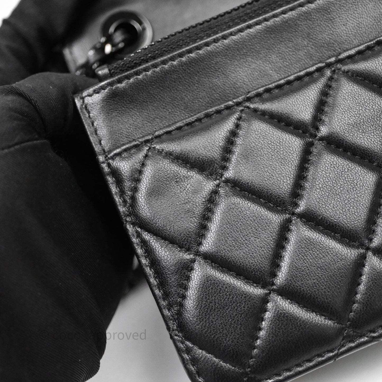 Chanel Quilted Trendy CC WOC Wallet On Chain So Black Lambskin