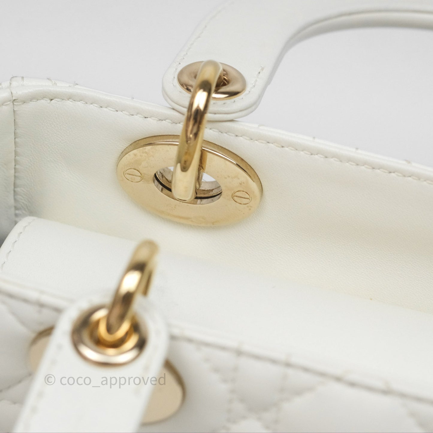 Christian Dior Small Lady Dior My ABCDior Bag Latte Cannage Lambskin