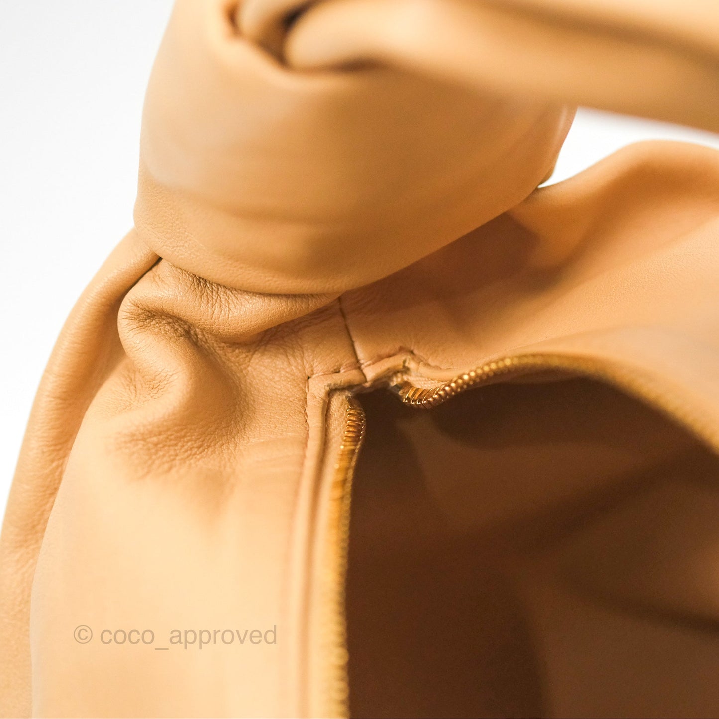 Bottega Veneta Teen Double Knot Hobo Almond Calfskin