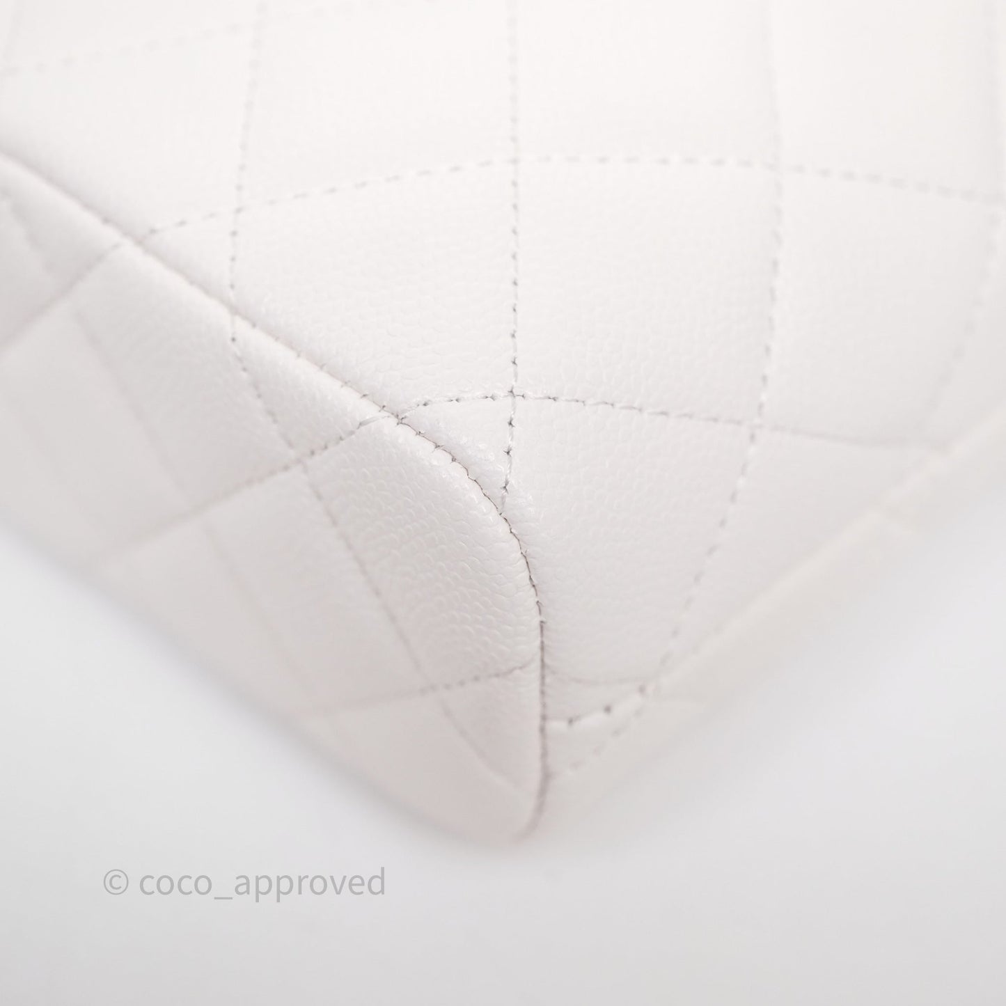 Chanel Quilted Hobo With Chain White Caviar Gold Hardware