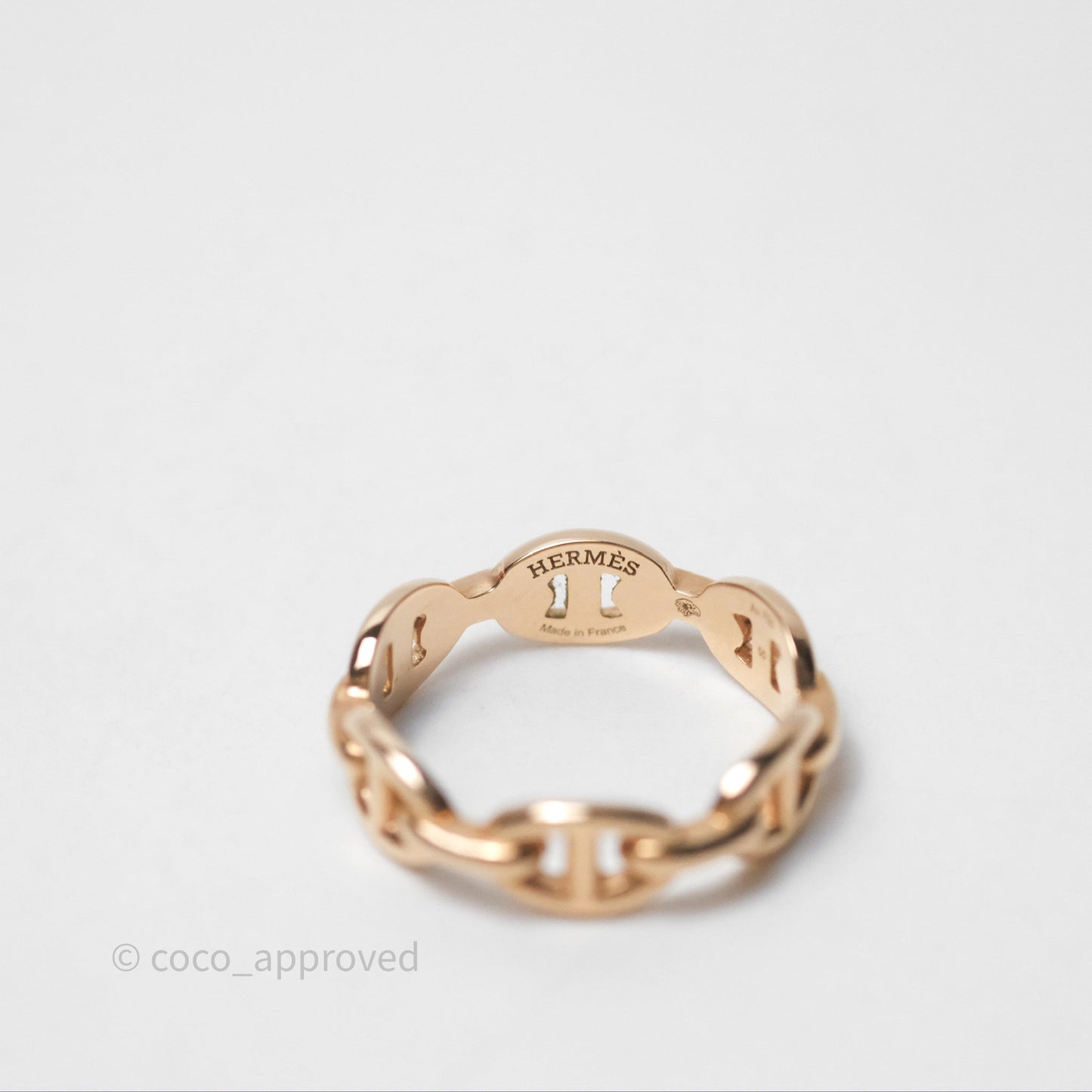 Hermès Chaine d'Ancre Enchainee Band Ring PM Rose Gold 55