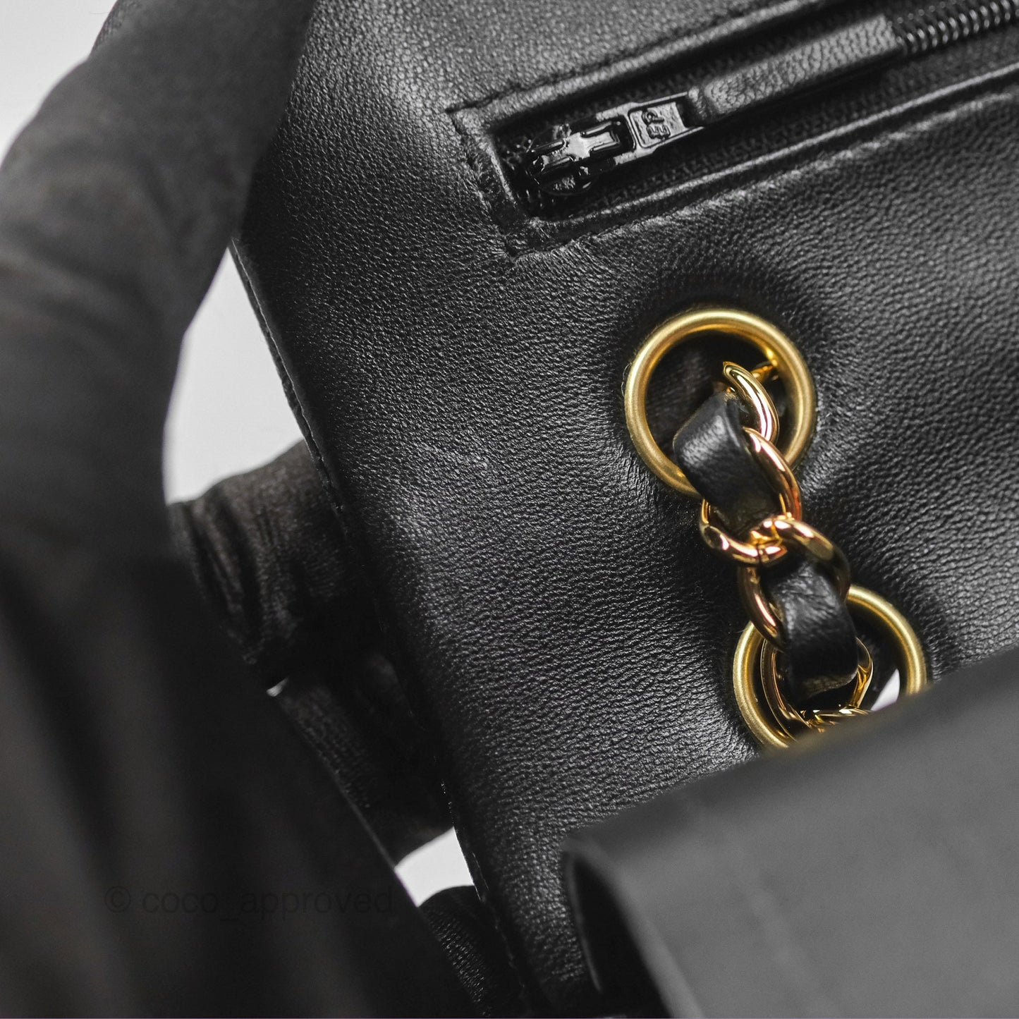 Chanel Classic M/L Medium Flap Quilted Black Lambskin Gold Hardware