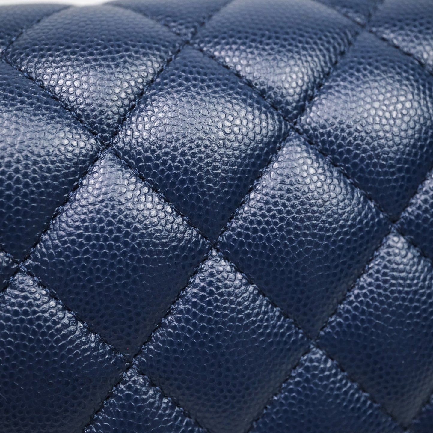 Chanel Medium Classic Flap Quilted Dark Blue Caviar Gold Hardware
