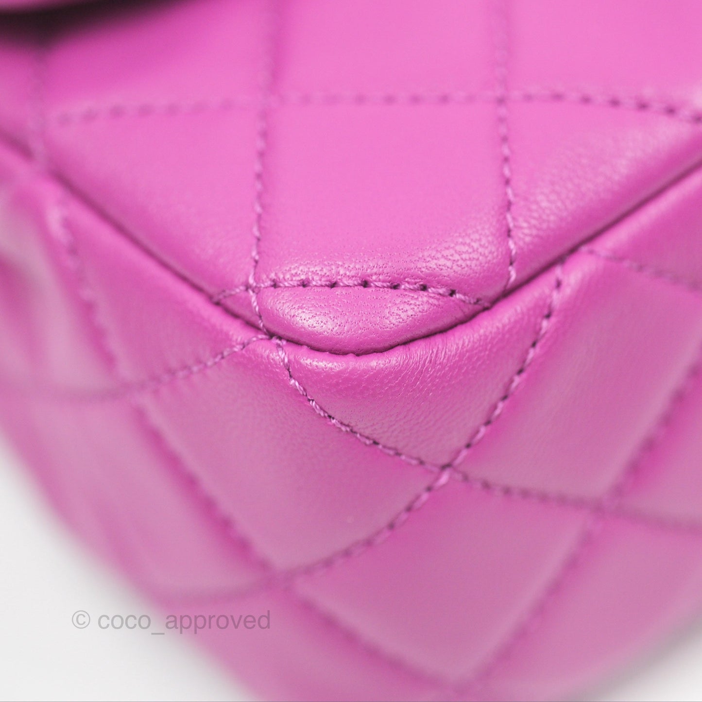 Chanel Mini Rectangular Pearl Crush Quilted Purple Lambskin Aged Gold Hardware