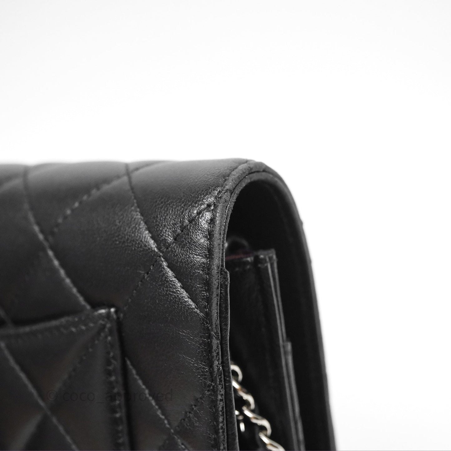 Chanel Quilted WOC Black Lambskin Silver Hardware