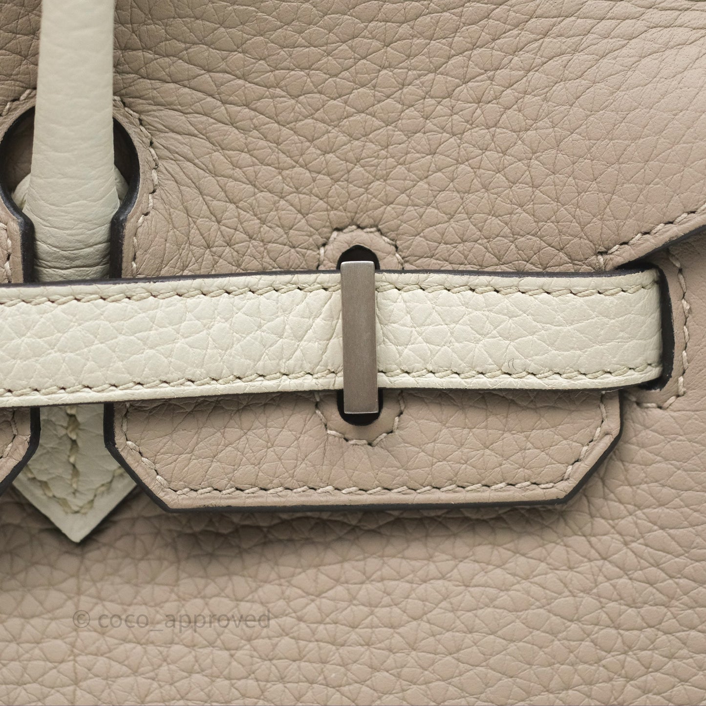 Hermès Birkin 25 Special Order Retourne Gris Tourterelle 81 / Beton 8L Clemence Brushed Palladium Hardware