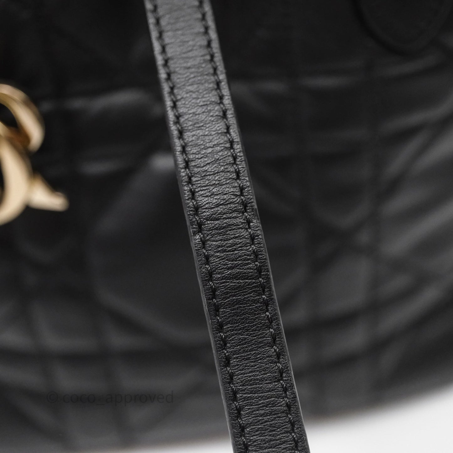 Christian Dior Small Toujours Vertical Tote Bag Black Macrocannage Calfskin Gold Hardware