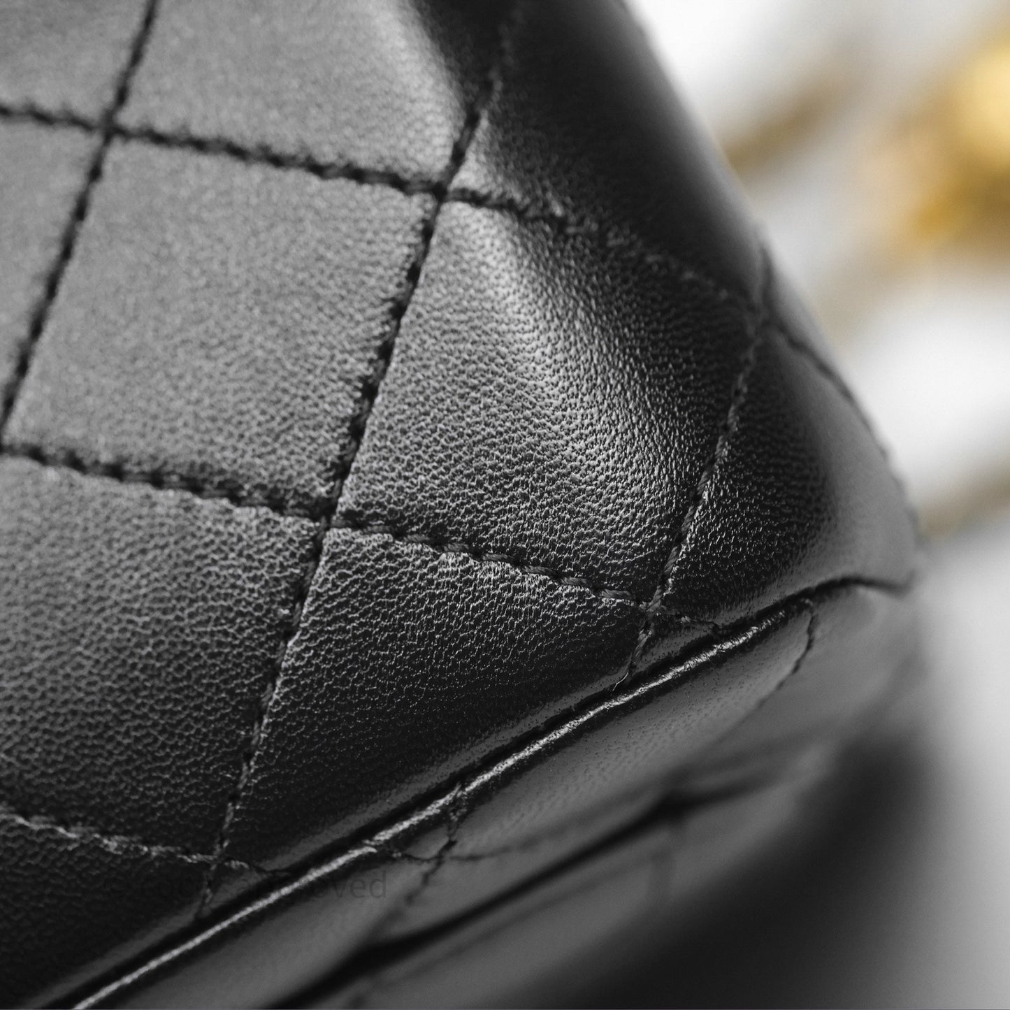 Chanel Pearl Crush Mini Square Quilted Black Lambskin Aged Gold Hardware