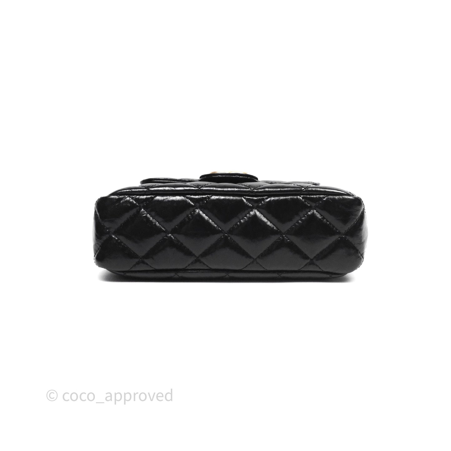 Chanel Small Wavy CC Hobo Black Shiny Crumpled Calfskin Aged Gold Hardware 23C