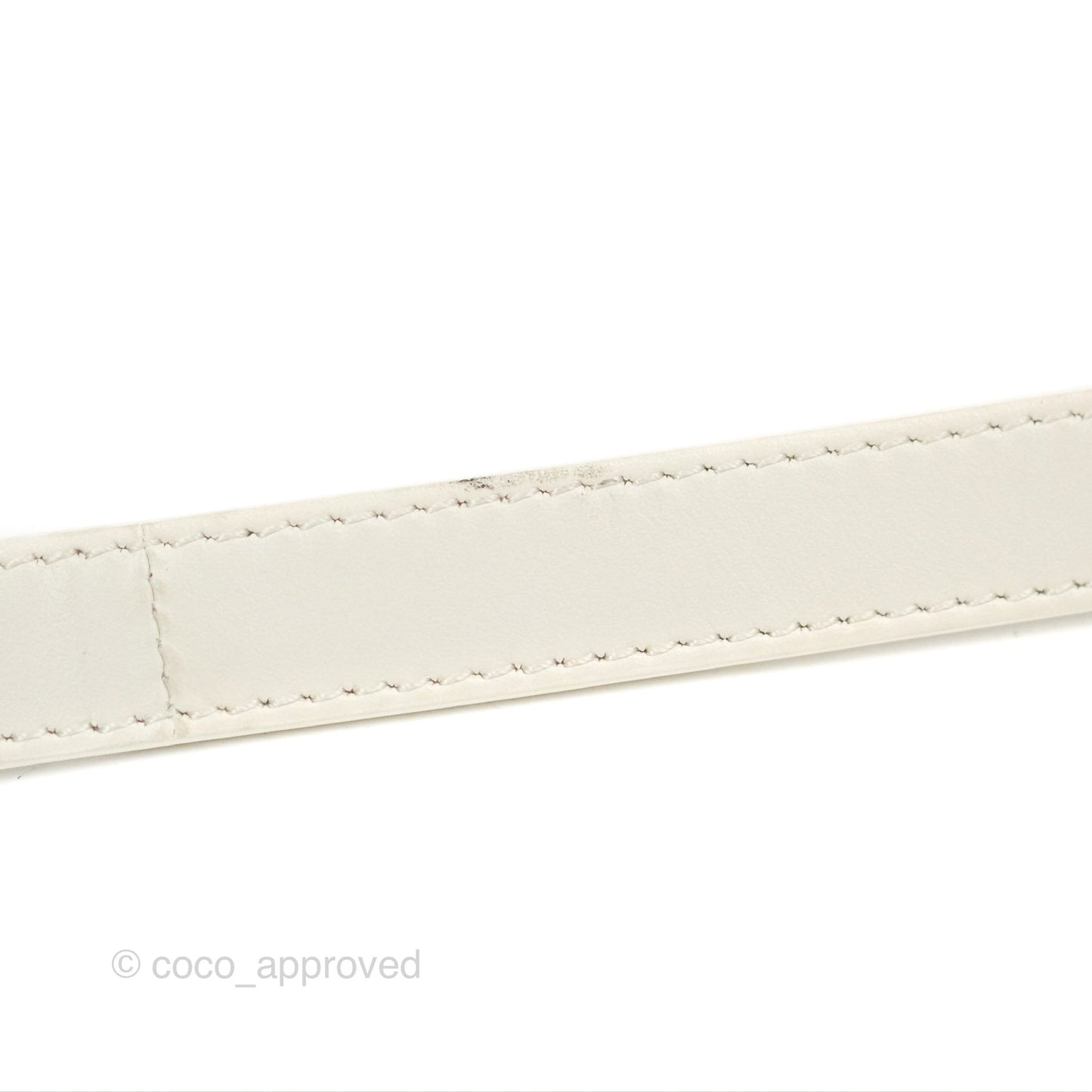 Celine Round Purse on Strap Triomphe Canvas White Calfskin