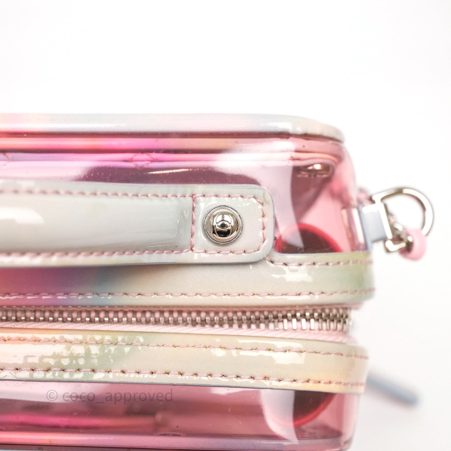 Chanel Filigree Pink Vanity Case PVC Silver Hardware