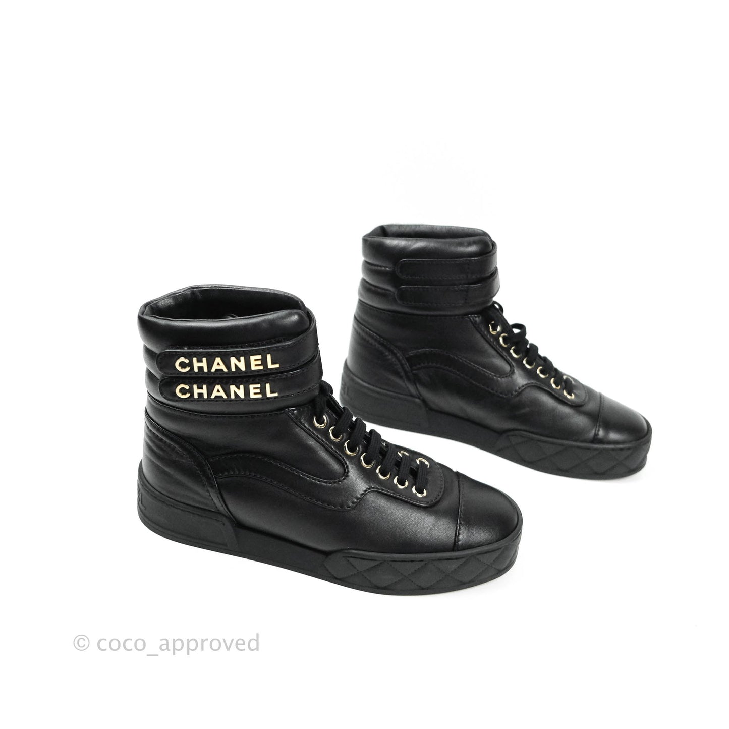 Chanel 2019/20AW Black Ankle Strap Sneakers Lambskin