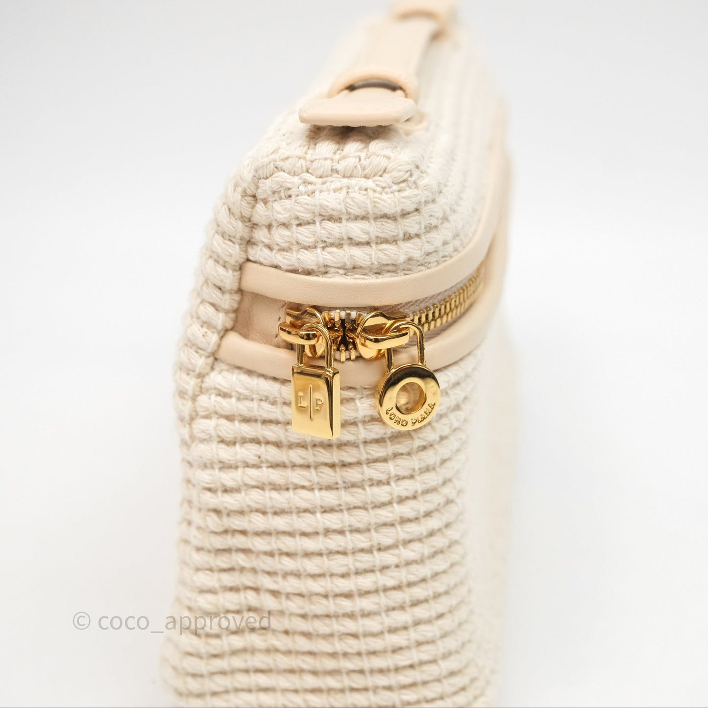 Loro Piana Extra Pocket L19 Beige Cotton-Linen Gold Hardware