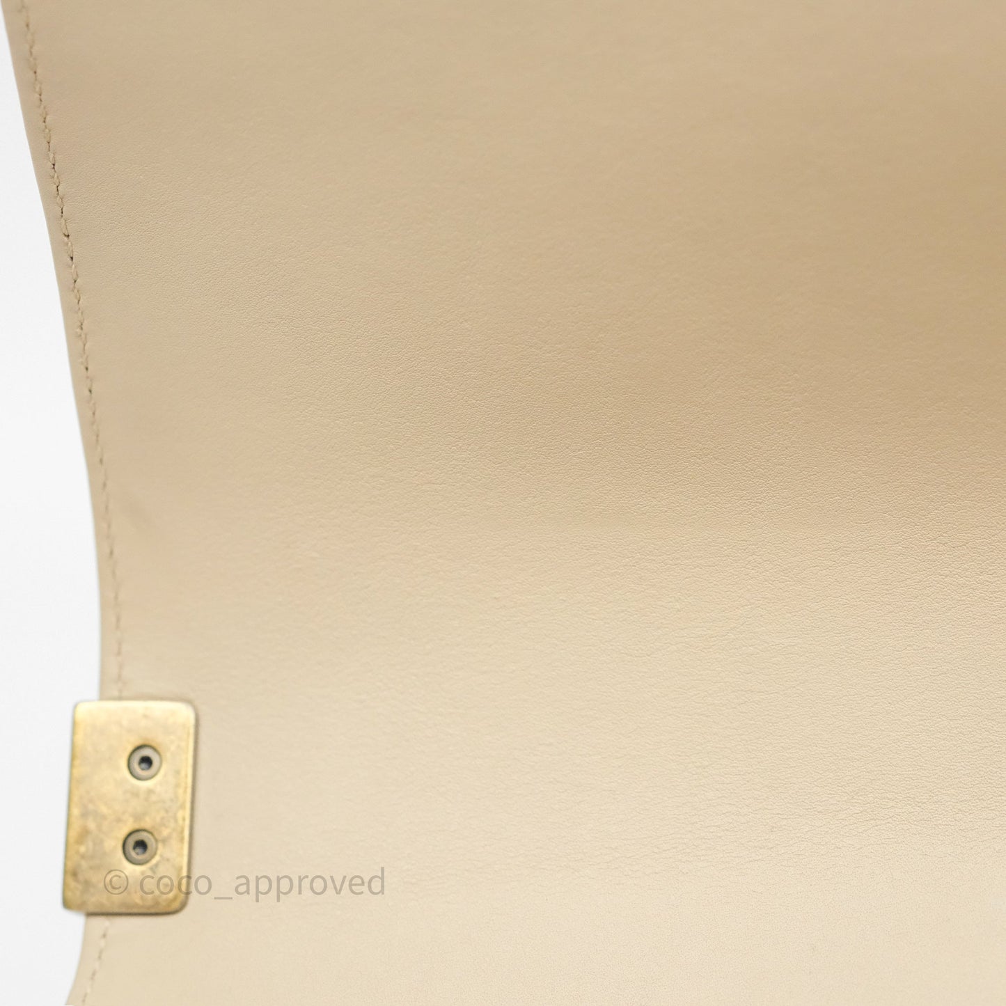 Chanel Small Boy Stingray Beige Antique Gold Hardware