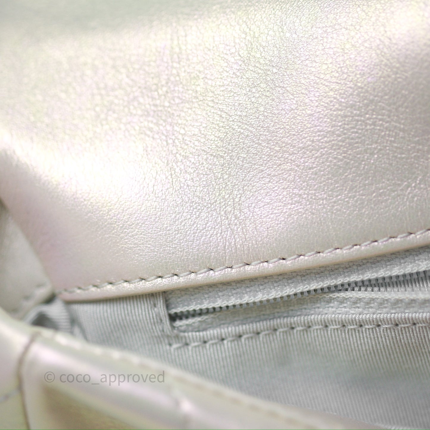 Chanel 19 Small Iridescent White Mixed Hardware