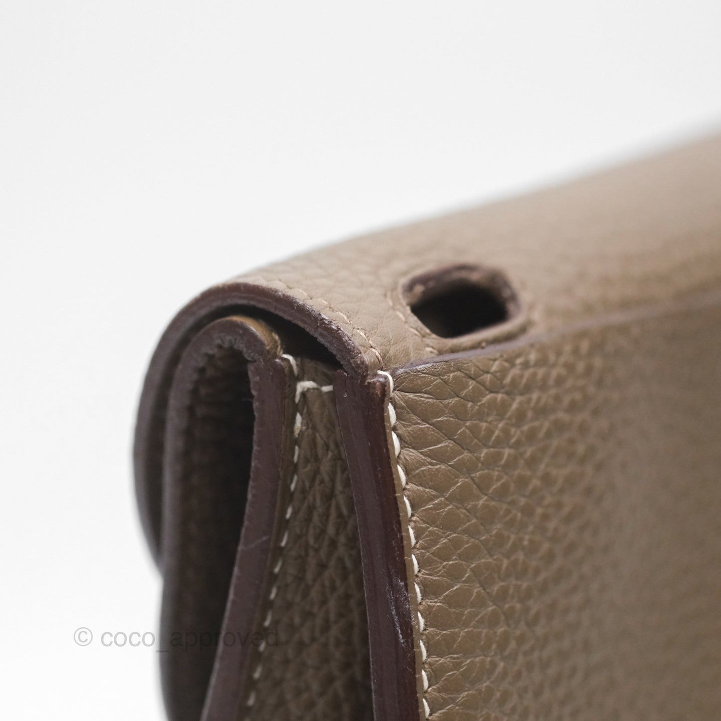 Hermès Halzan 31 Etoupe Clemence Palladium Hardware