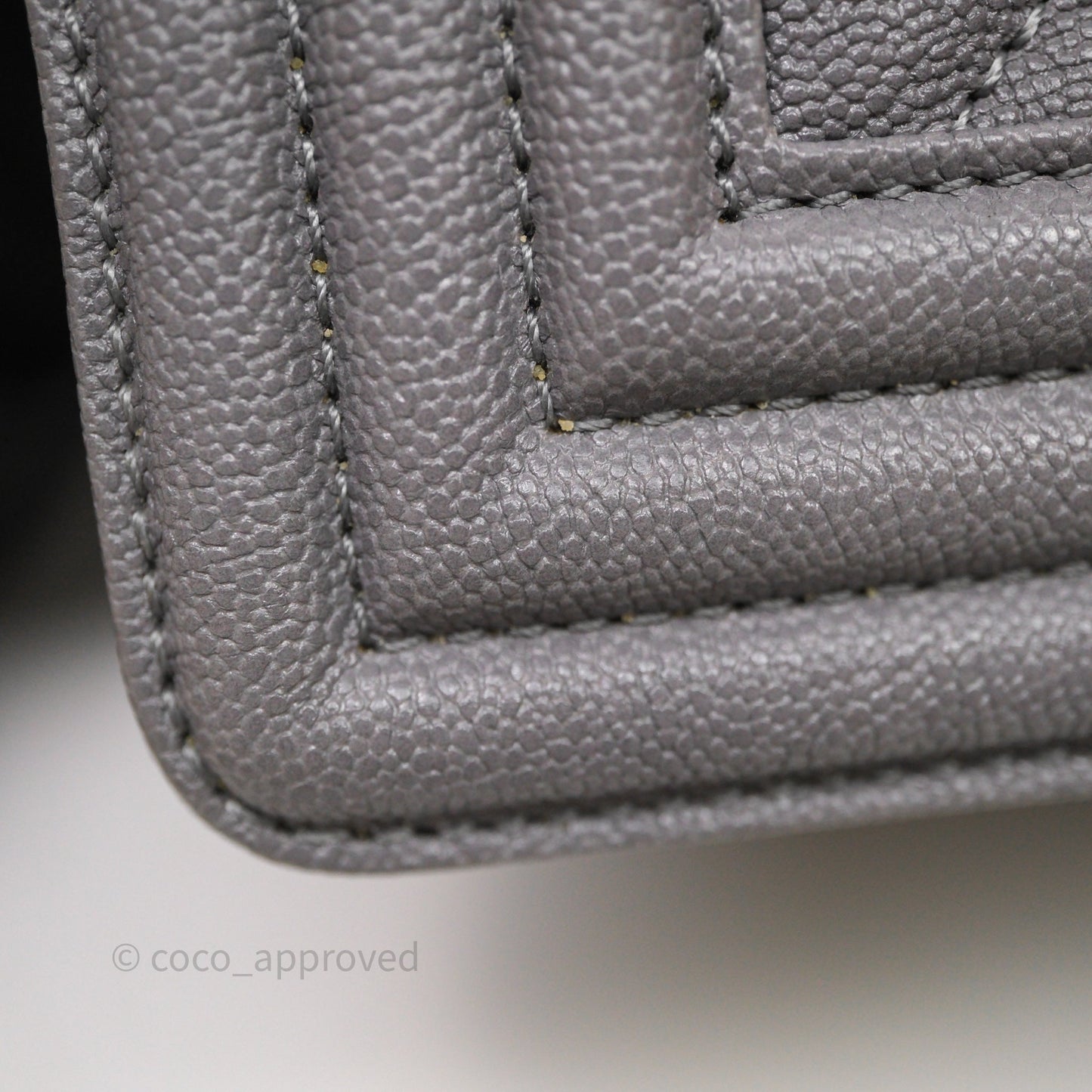 Chanel Small Boy Dark Grey Caviar Gold Hardware