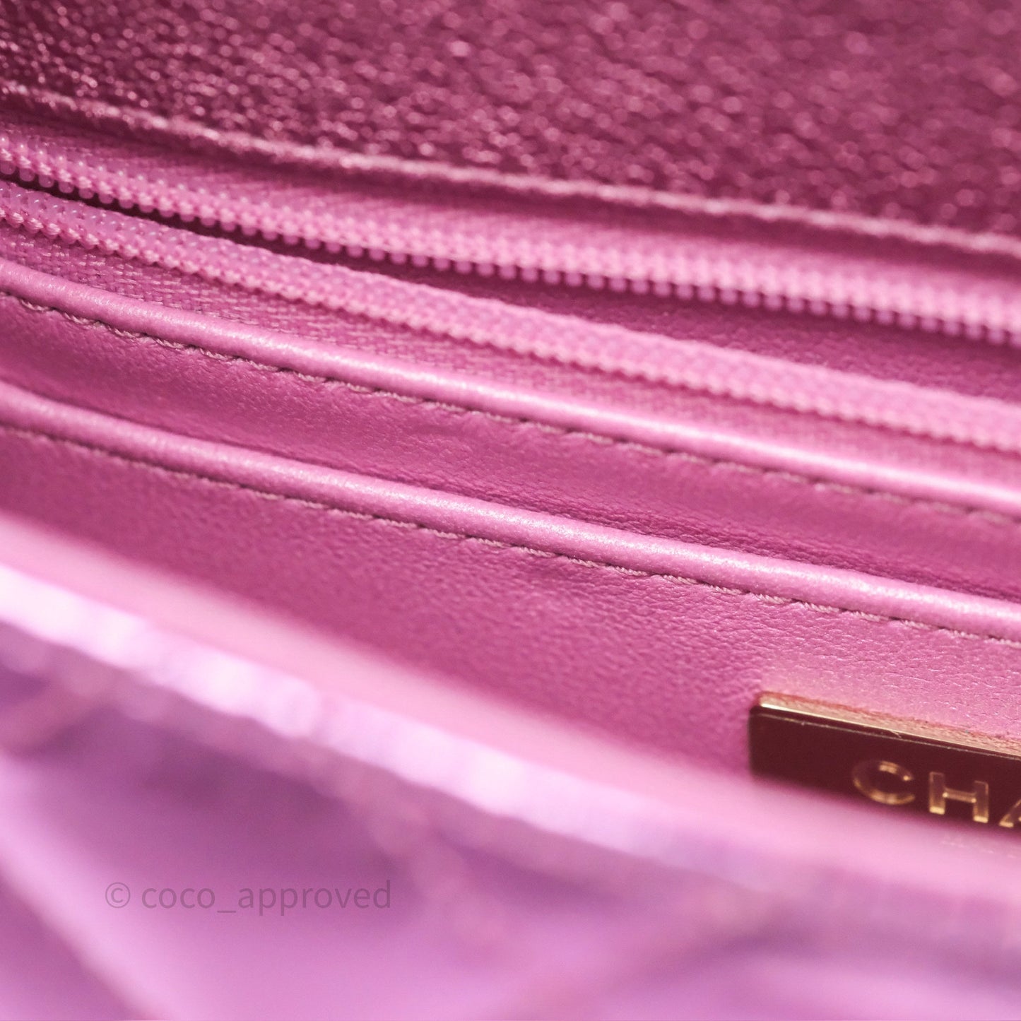 Chanel Hollywood Boulevard Flap with Star Coin Purse Lilac Pink Metallic Mirror Calfskin 24C