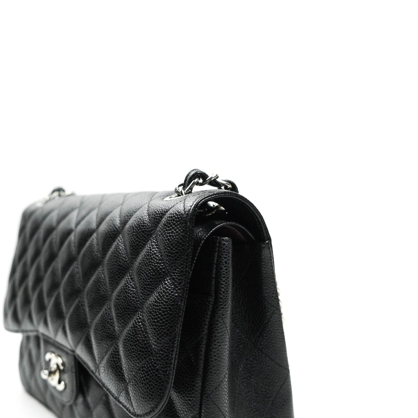 Chanel Jumbo Double Flap Black Caviar Silver Hardware⁣⁣