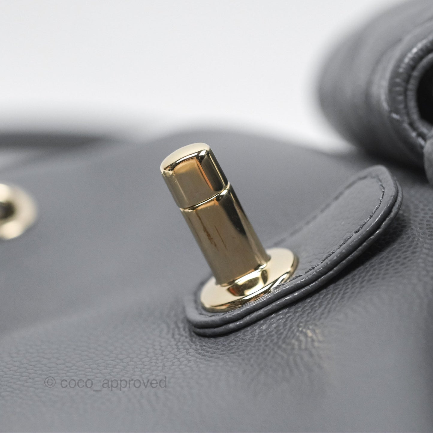 Chanel Duma Backpack Medium Grey Caviar Gold Hardware