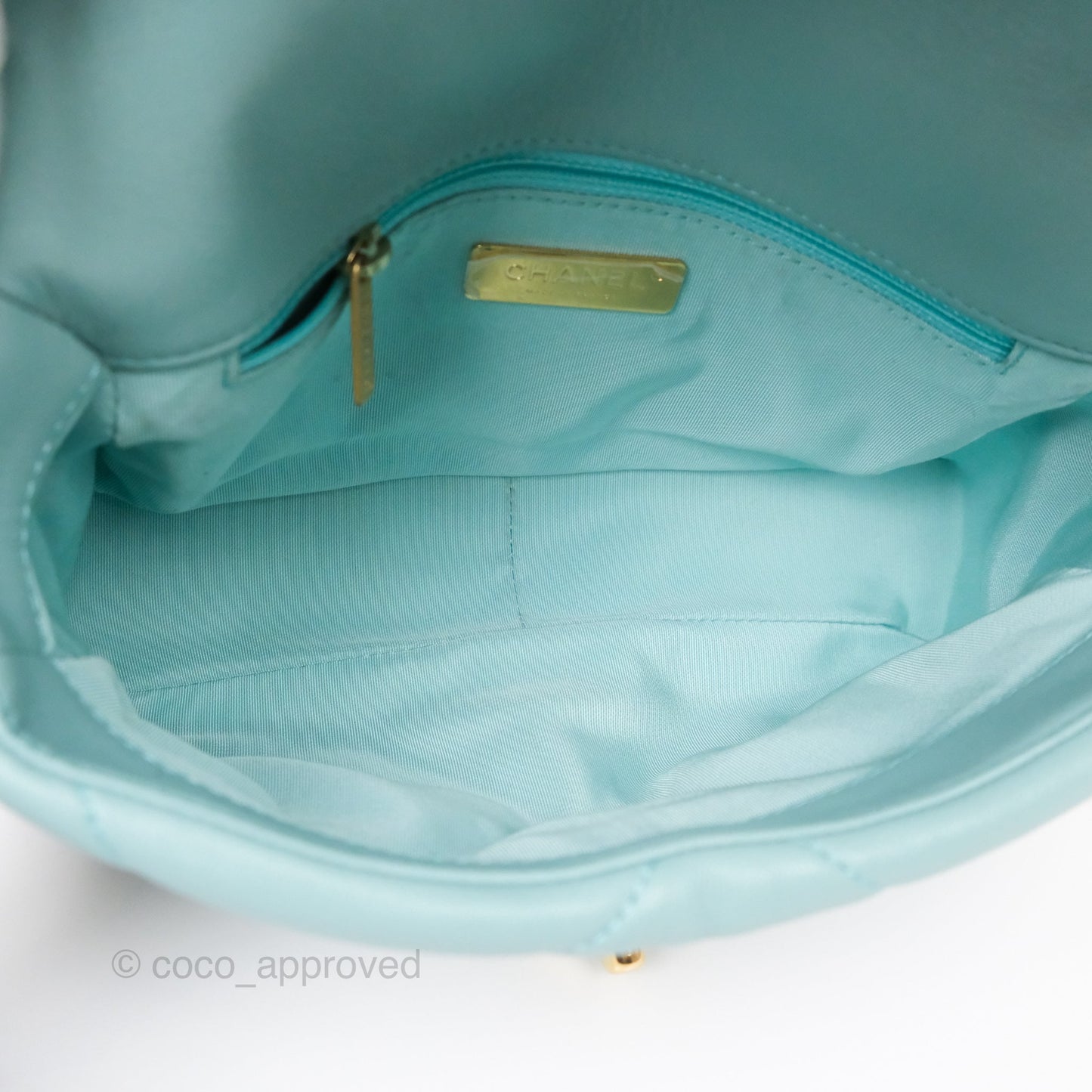Chanel 19 Small Tiffany Blue Mixed Hardware