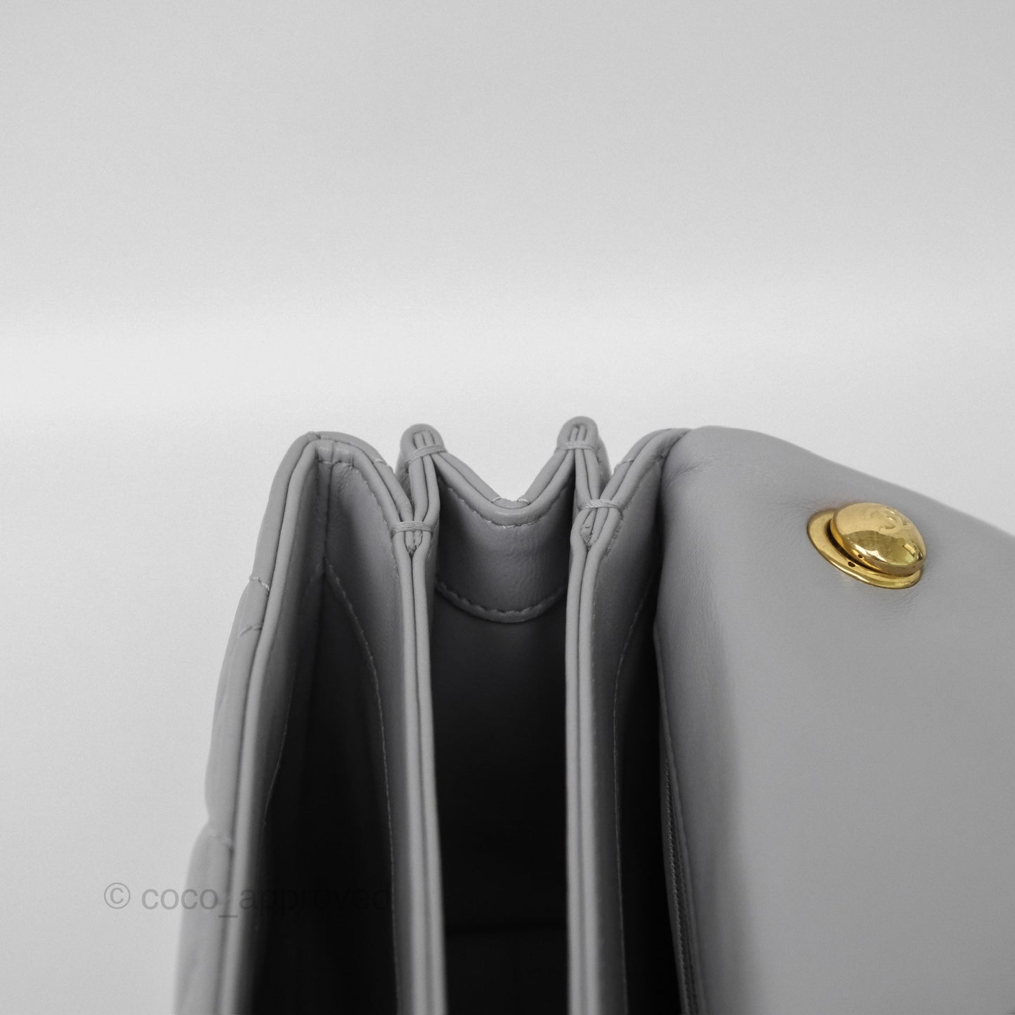 Chanel Medium Color Match Flap Grey Lambskin Aged Gold Hardware 22A