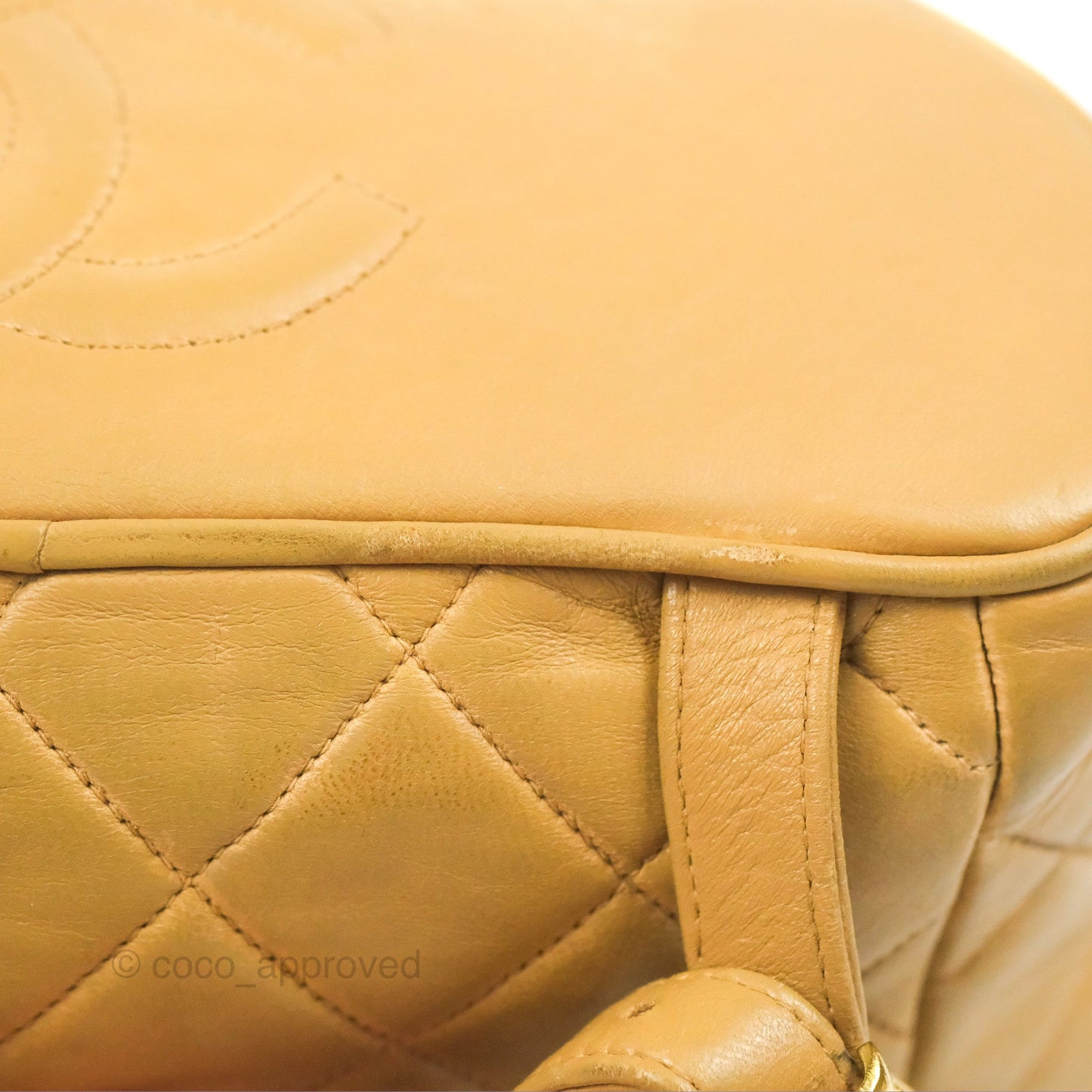 Chanel Vintage CC Duma Backpack Beige Lambskin 24K Gold Hardware