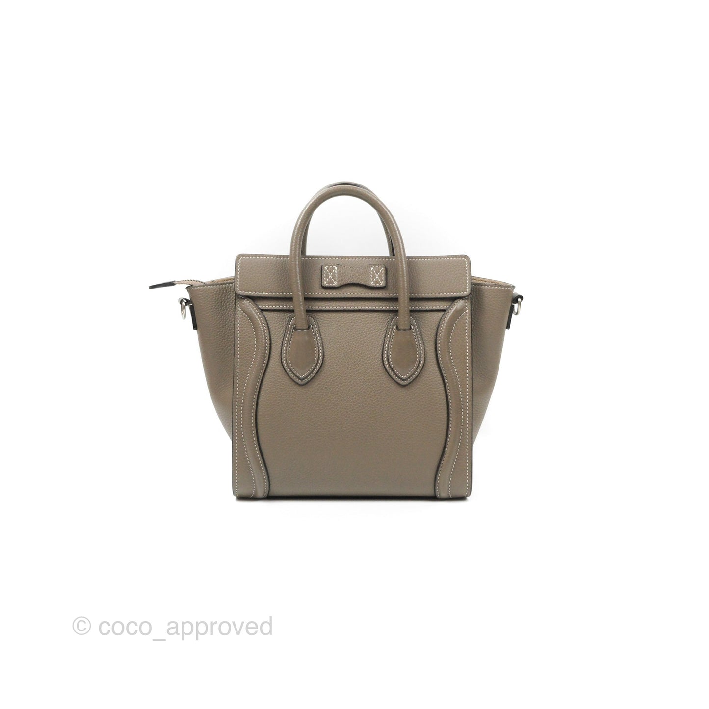 Celine Nano Luggage in Souris Drummed Calfskin