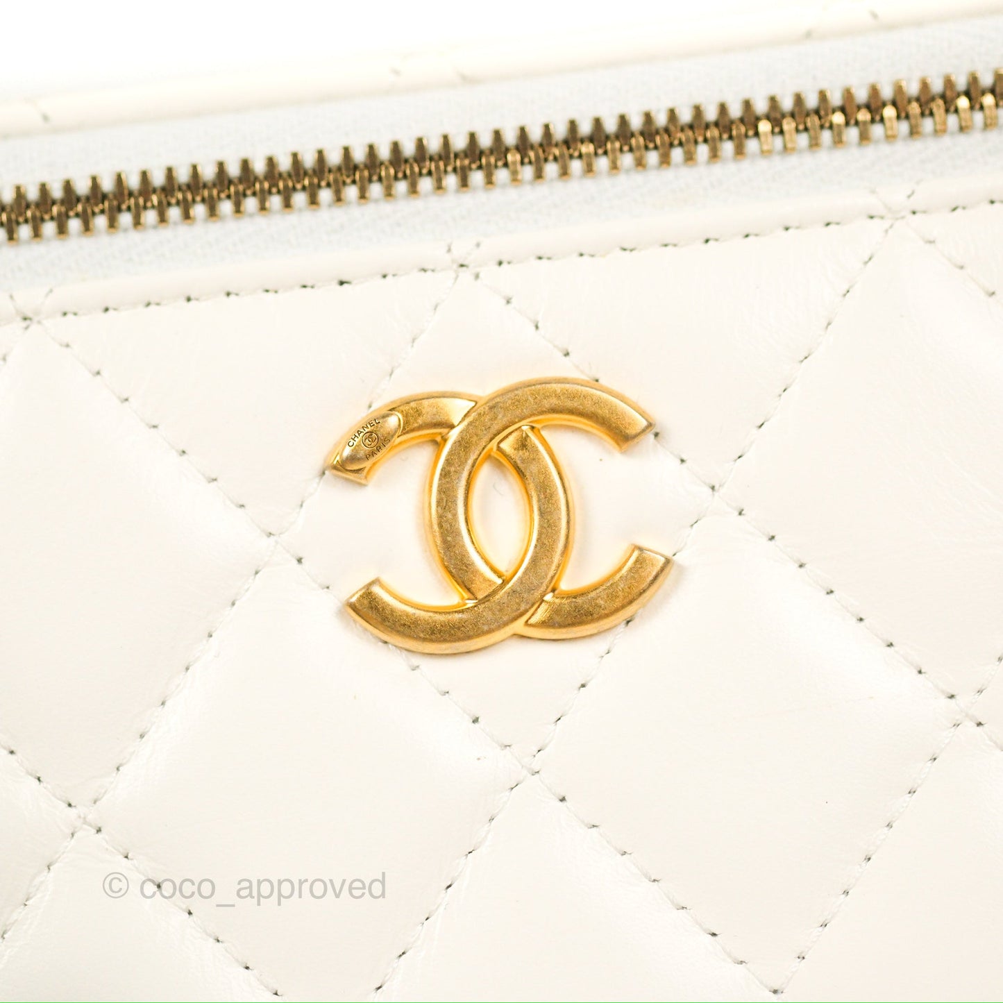 Chanel Rainbow Top Handle Vanity White Glazed Lambskin 23P