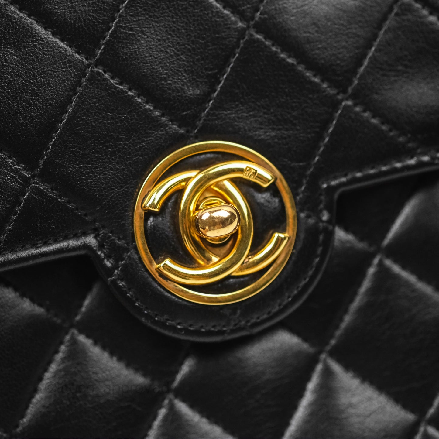 Chanel Vintage Mini Circled CC Flap Bag Black Lambskin 24K Gold Hardware