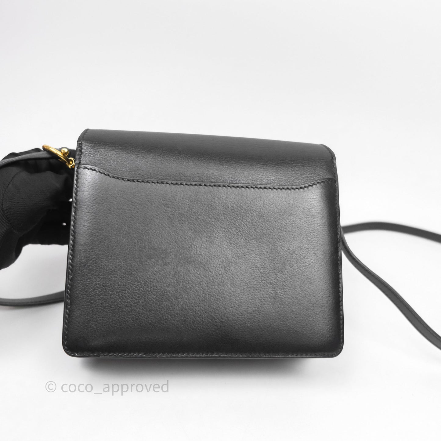 Hermès Roulis Mini 18 Black Veau Evergrain Gold Hardware