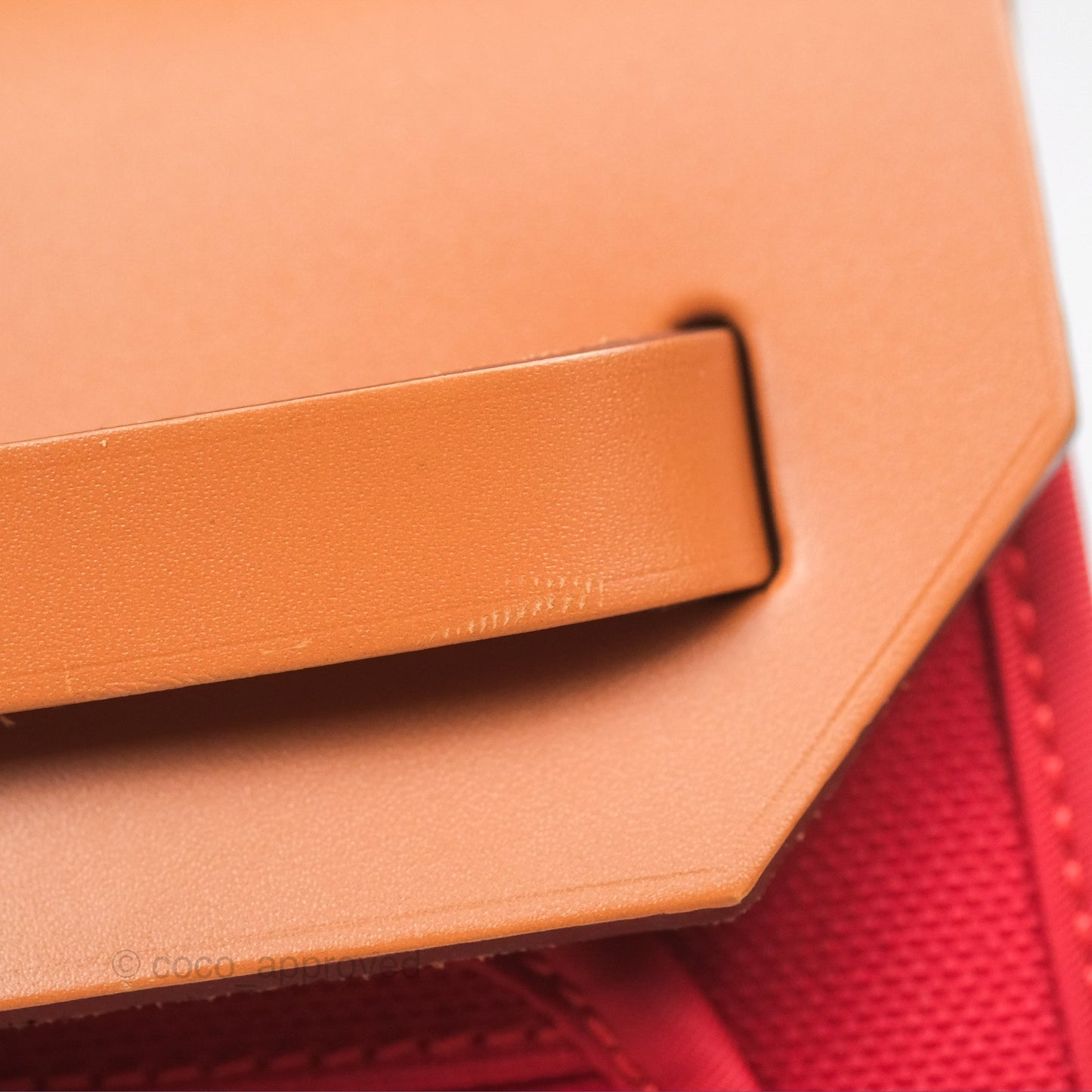 Hermès Herbag Zip 31 Rouge Tomate S5/ Naturel 27 Canvas Palladium Hardware