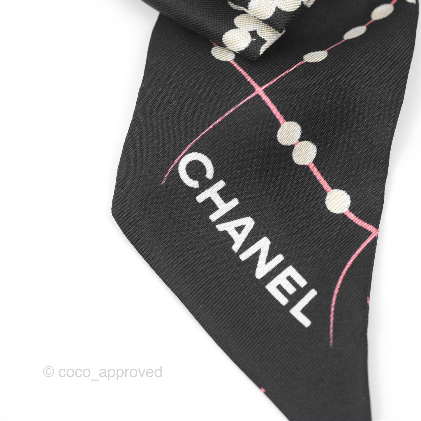 Chanel Bow Silk Hair Accessory Black