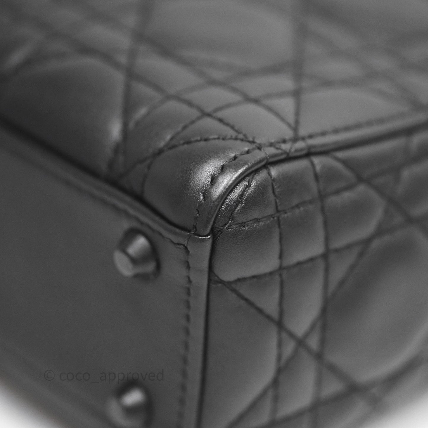 Dior Mini Lady Dior Ultra Matte Black Cannage Calfskin