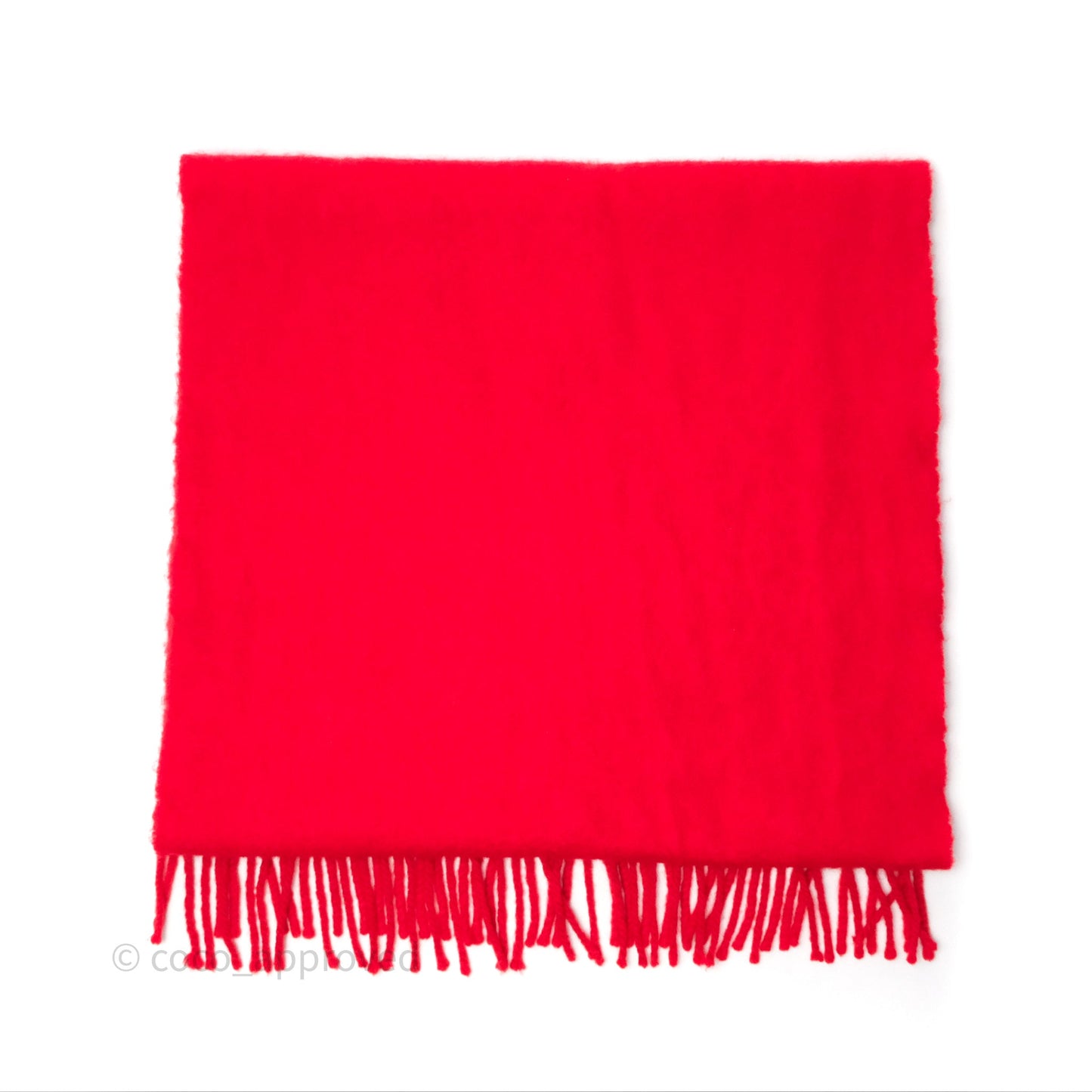 Hermès Cashmere Fringe Muffler Scarf Red