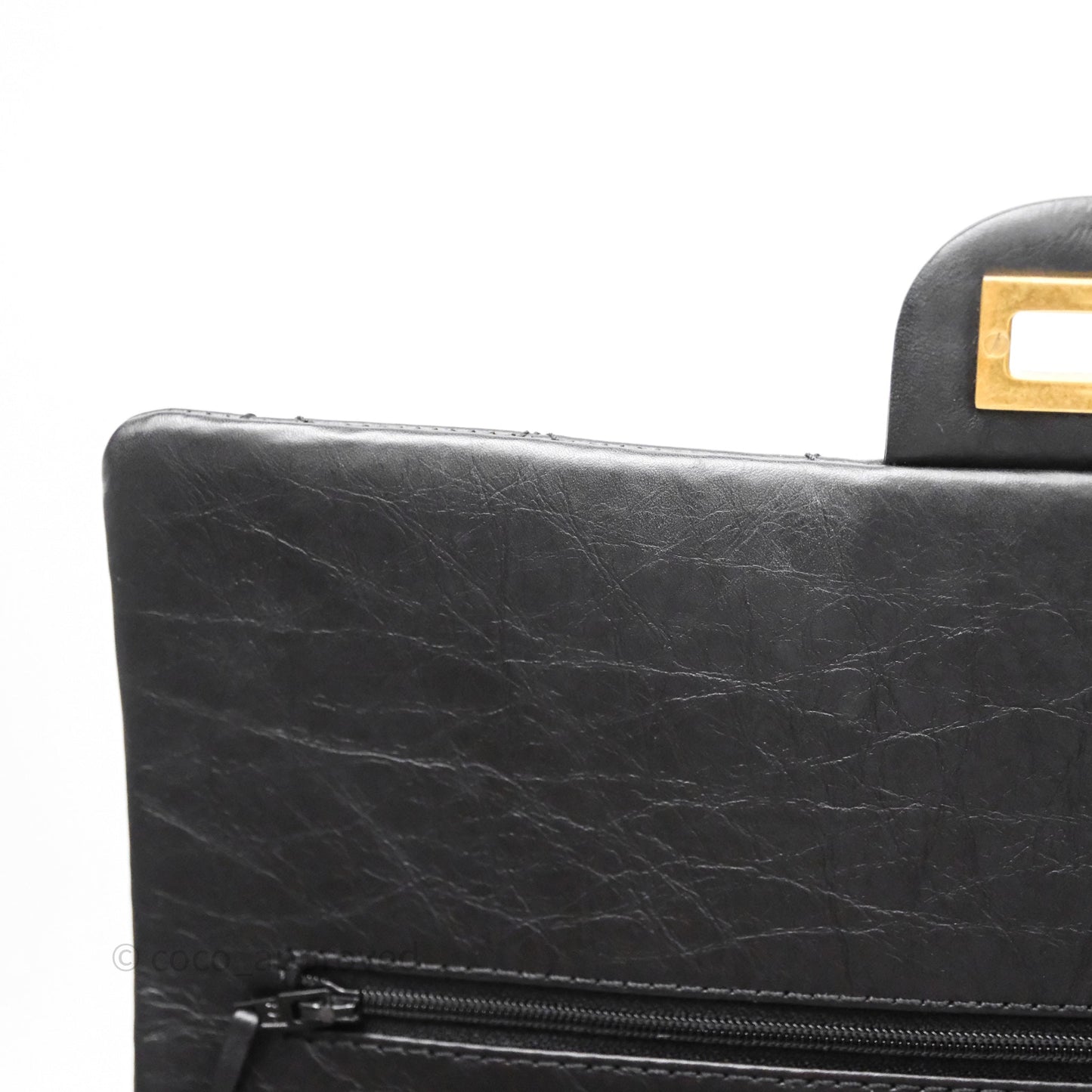 Chanel Quilted Reissue 226 Aged Calfskin Black Aged Gold Hardware