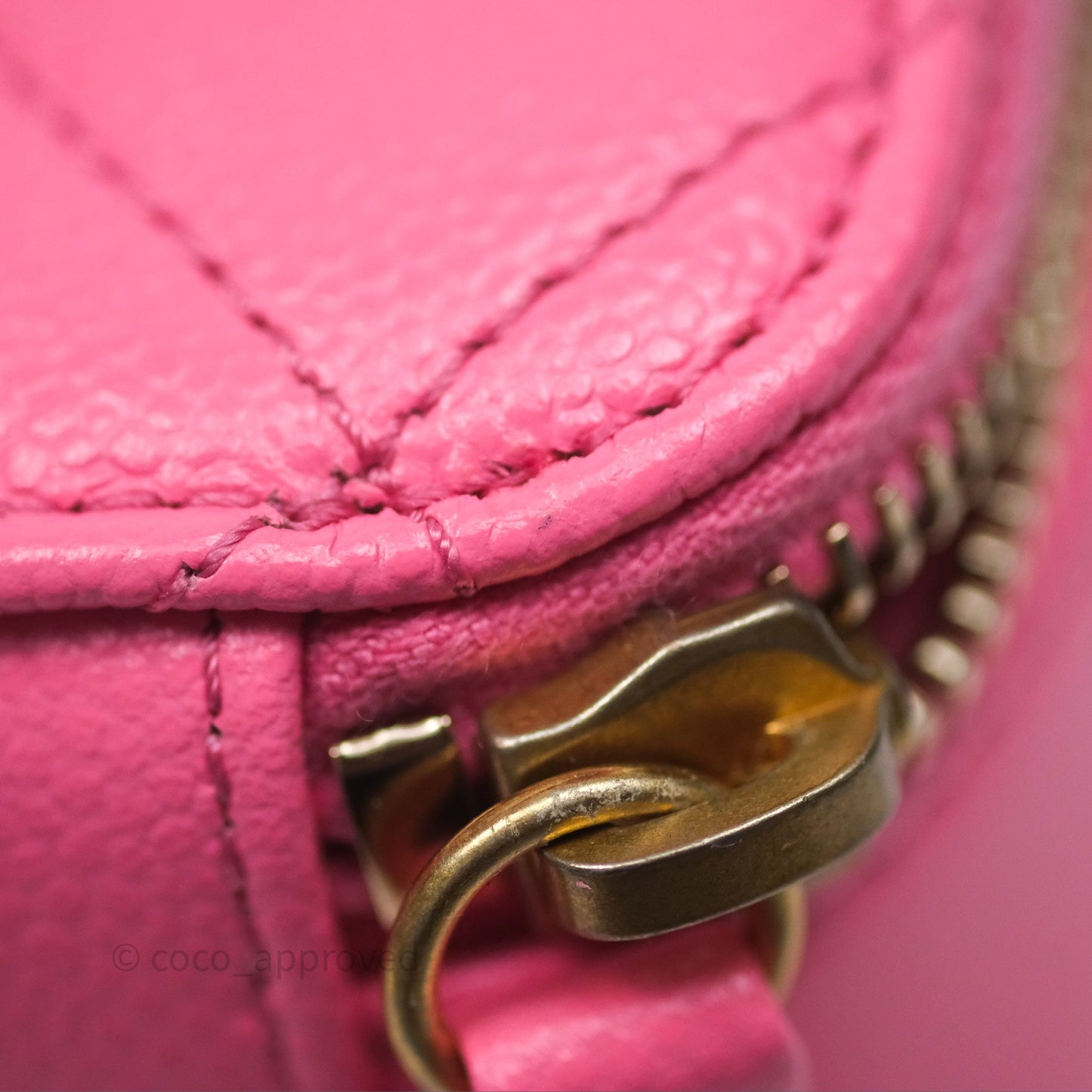 Chanel Quilted Pick Me Up Small Vanity Case Hot Pink Caviar Aged Gold Hardware