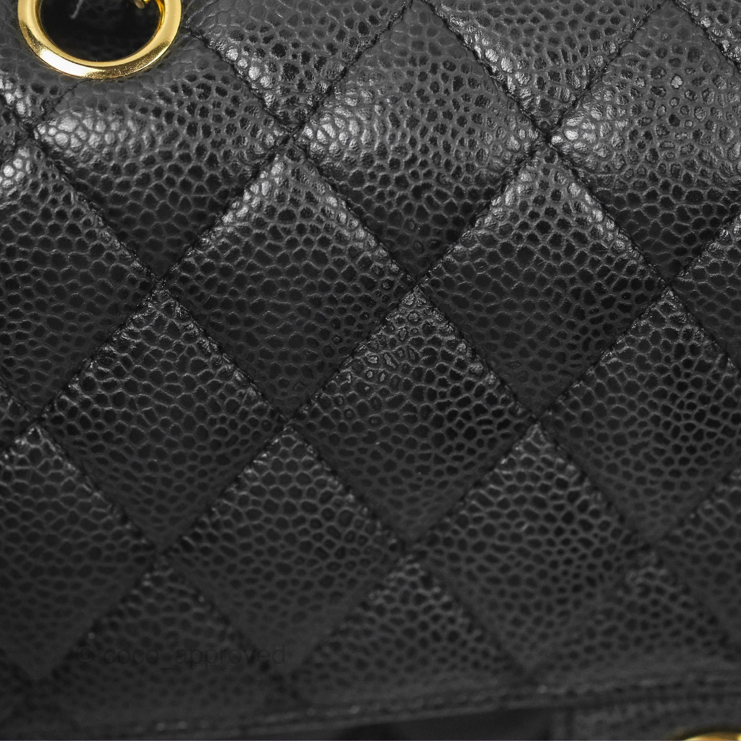 Chanel Classic M/L Medium Flap Quilted Black Caviar Gold Hardware