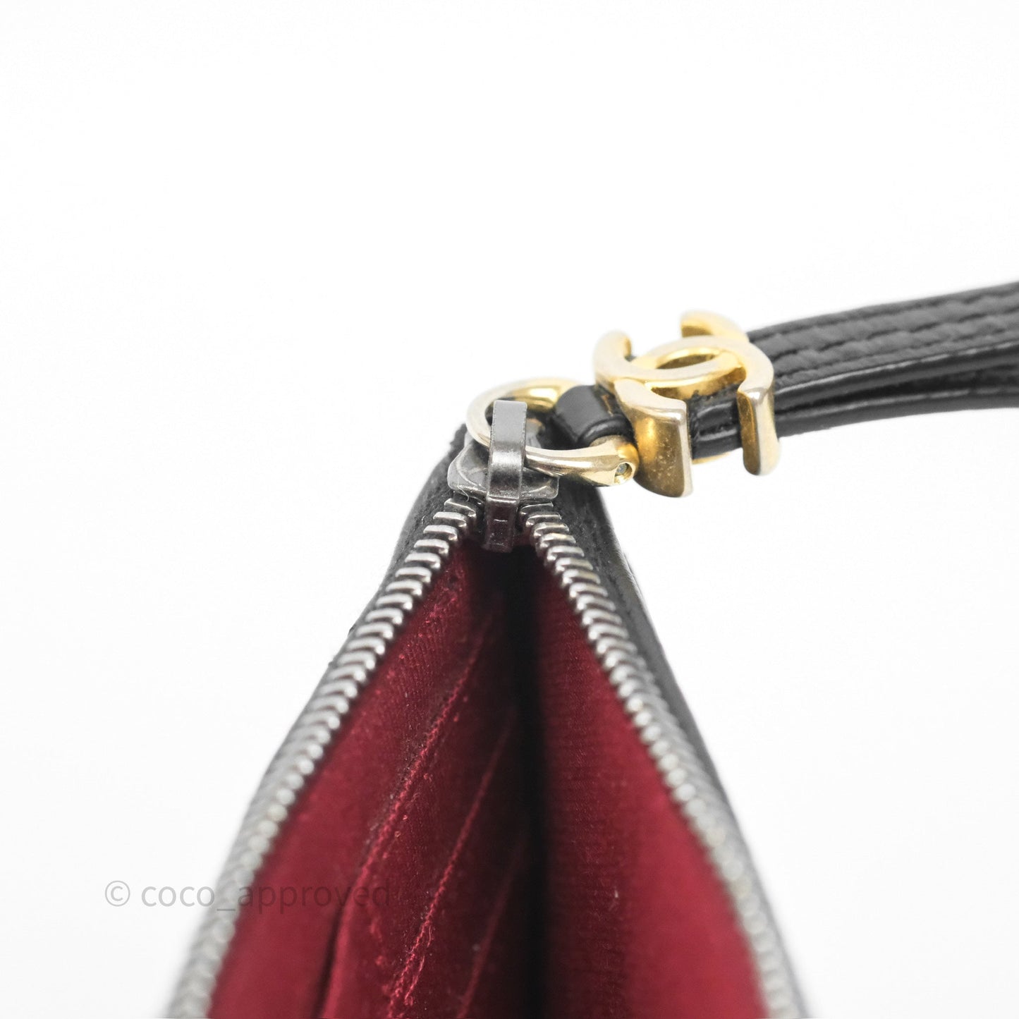 Chanel Quilted Gabrielle Zip Long Wallet Black
