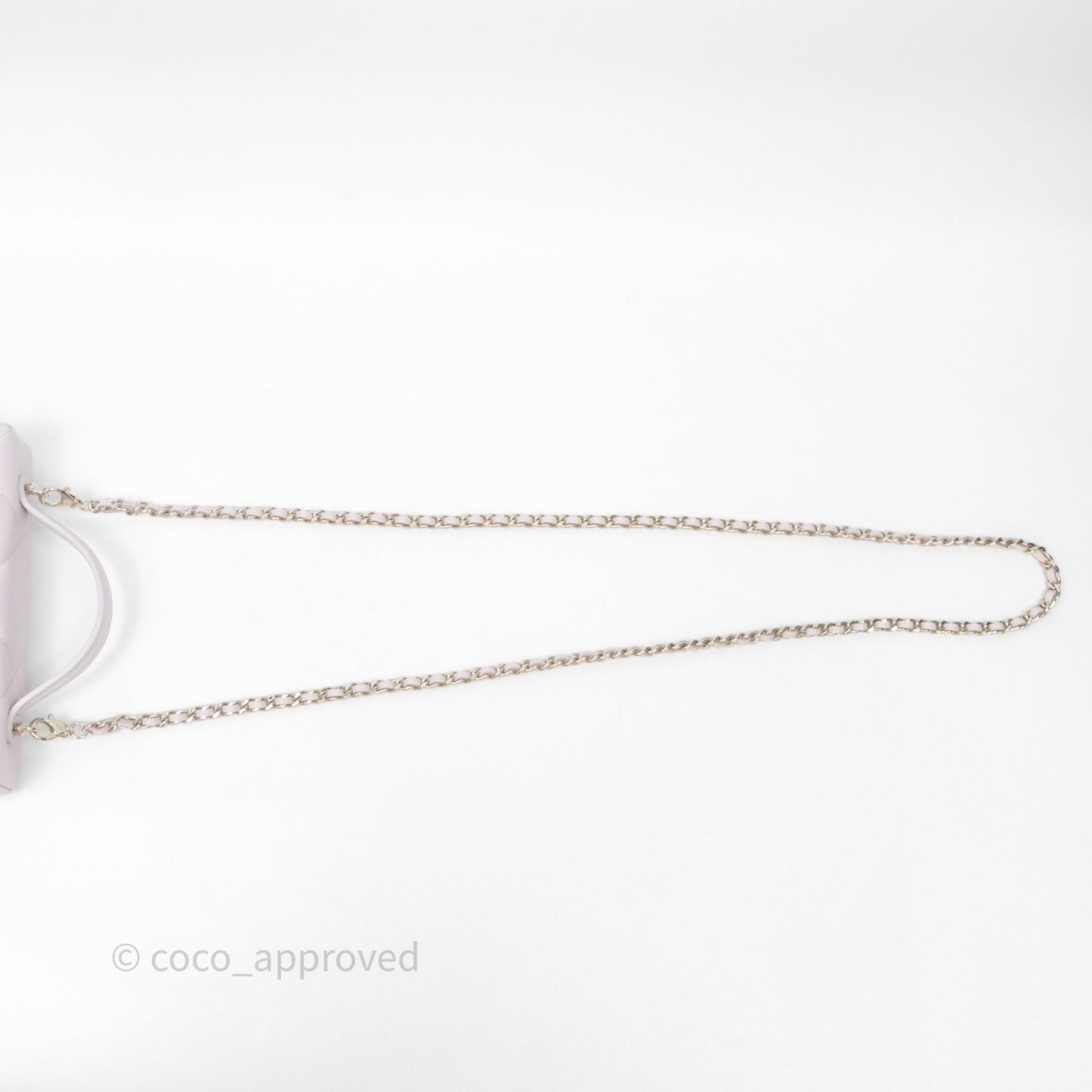 Chanel Top Handle Long Vanity with Chain Light Lilac Pink Caviar Gold Hardware