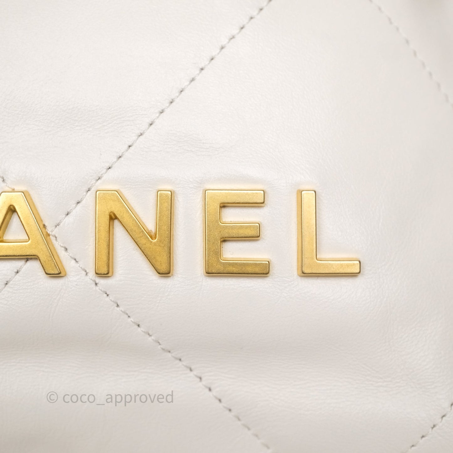 Chanel 22 Mini Bag White Calfskin Aged Gold Hardware