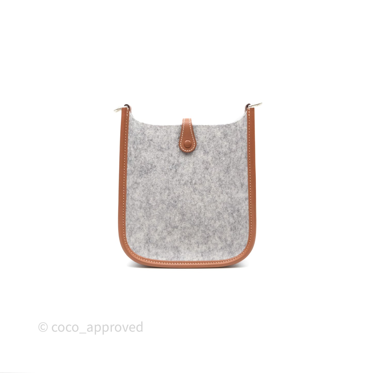 Hermès Mini Evelyne 16 Gris Clair/ Gold Wool Feutre Swift Palladium Hardware